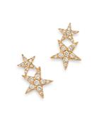 Bloomingdale's Diamond Double Star Ear Climber Earrings In 14k Yellow Gold, 0.35 Ct. T.w. - 100% Exclusive