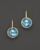 Blue Topaz Small Drop Earrings In 14k Yellow Gold