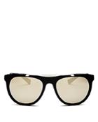 Versace Mirrored Brow Bar Square Sunglasses, 56mm