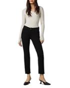 Dl1961 Mara Instasculpt Straight Ankle Jeans In Black Peached Raw