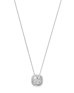 Bloomingdale's Diamond Cluster Pendant Necklace In 14k White Gold, 1.0 Ct. T.w. - 100% Exclusive