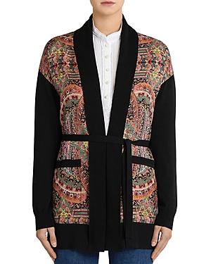 Etro Paisley Print Silk & Wool Cardigan