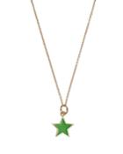 Madison 501 Enamel Star Pendant Necklace In 14k Yellow Gold, 18