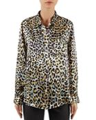Gerard Darel Brian Leopard-print Silk Shirt