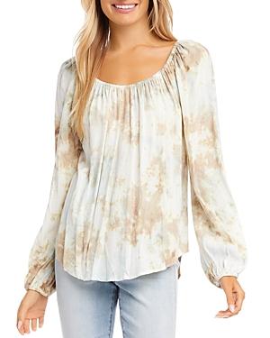 Karen Kane Tie Dye Peasant Top