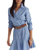 Lauren Ralph Lauren Striped Ruffled Shirt Dress