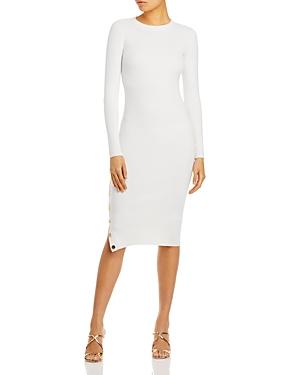 Alice And Olivia Jenner Ribbed Button Trim Dress