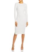 Alice And Olivia Jenner Ribbed Button Trim Dress