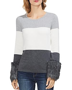 Vince Camuto Striped Mixed-media Sweater