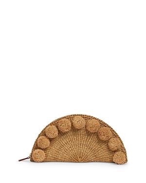 Whistles Stanley Large Half-moon Straw Clutch