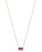 Bloomingdale's Pink Tourmaline & Diamond Bar Necklace In 14k Rose Gold, 16 - 100% Exclusive