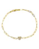 Rachel Reid 14k Yellow Gold Diamond Heart Chain Bracelet