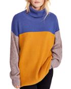 Free People Color-block Turtleneck Sweater