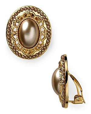 Carolee Oval Button Earrings