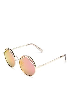 Le Specs Wild Child Mirrored Round Sunglasses, 50mm