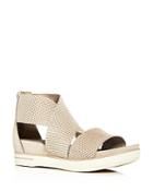 Eileen Fisher Womens' Sport Perforated Nubuck Leather Platform Sandals