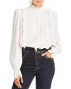 See By Chloe Ruffled Pintuck Pullover Blouse