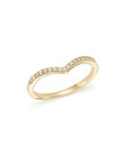 Diamond Micro Pave Stackable Chevron Band In 14k Yellow Gold, .10 Ct. T.w.