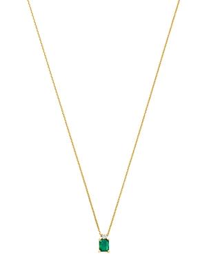 Bloomingdale's Emerald & Diamond Pendant Necklace In 14k Yellow Gold, 16 - 100% Exclusive