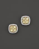 Yellow And White Diamond Stud Earrings In 14k White And Yellow Gold - 100% Exclusive