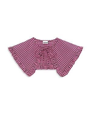 Ganni Seersucker Check Collar