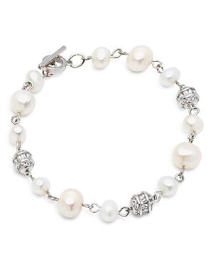 Carolee Cultured Freshwater Pearl & Pave Ball Bracelet