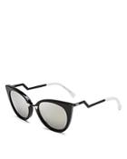 Fendi Mirrored Zig Zag Cat Eye Sunglasses