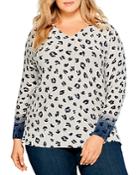 Nic+zoe Plus Vital Ii Animal Print Sweater