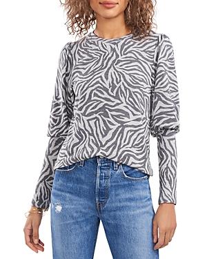 1.state Puff Sleeve Printed Sweatshirt