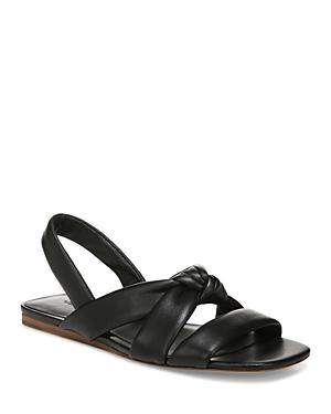 Vince Women's Elm Square Toe Black Knotted Leather Slingback Sandals