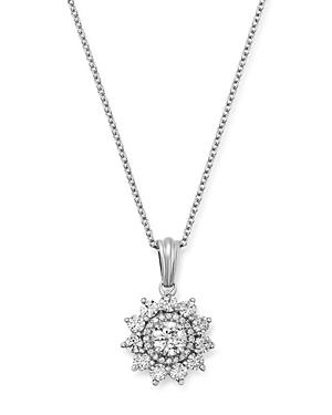 Bloomingdale's Diamond Flower Pendant Necklace In 14k White Gold, 1.10 Ct. T.w. - 100% Exclusive