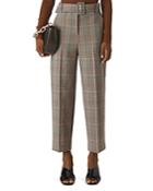 Whistles Belted Glen Plaid Tapered Pants