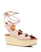 See By Chloe Liana Cork Wedge Lace Up Sandals