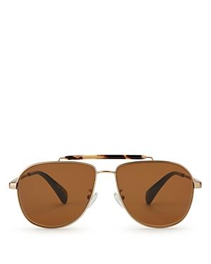 Toms Booker Aviator Sunglasses, 58mm