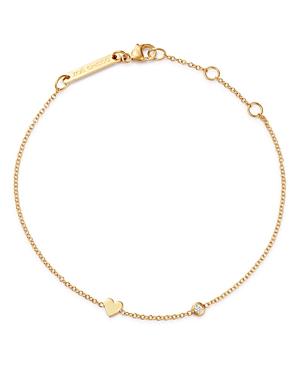 Zoe Chicco 14k Gold & Diamond Itty Bitty Heart Bracelet