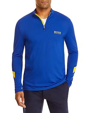 Boss Piraq Logo Print Slim Fit Quarter Zip Sweatshirt