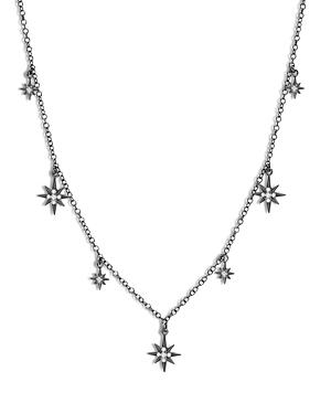 Graziela Gems 14k White Gold & Dark Rhodium Diamond Starburst Dangle Statement Necklace, 20