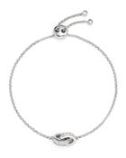 Diamond Oval Link Bracelet In 14k White Gold, .50 Ct. T.w.