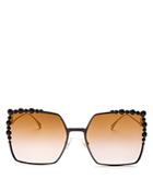Fendi Square Embellished Sunglasses, 60mm