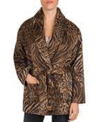 The Kooples Mixed Tiger & Leopard-print Coat