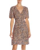 French Connection Cade Drape Printed Button-front Dress