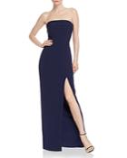 Aqua Strapless Twill Gown - 100% Exclusive