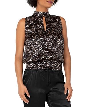 Liverpool Los Angeles Animal Print Keyhole Blouse