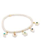 Tous 18k Yellow Gold Cultured Freshwater Pearl & Gemstone Charm Bracelet