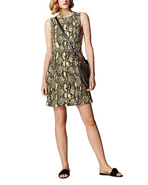 Karen Millen Sleeveless Snakeskin-print Dress