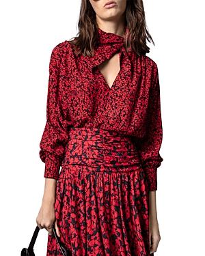 Zadig & Voltaire Tristan Floral Tie Blouse