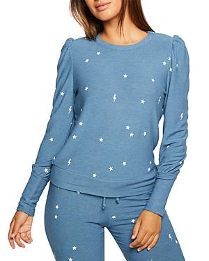 Chaser Printed Puff Sleeve Sweatshirt