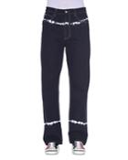 Marni Straight Fit Tie Dye Jeans In Black