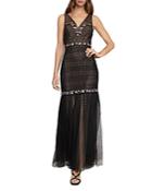 Bcbgmaxazria Embroidered Lace & Tulle Gown
