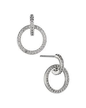 Nadri Cirque Pave Doorknocker Drop Earrings In Rhodium Plated
